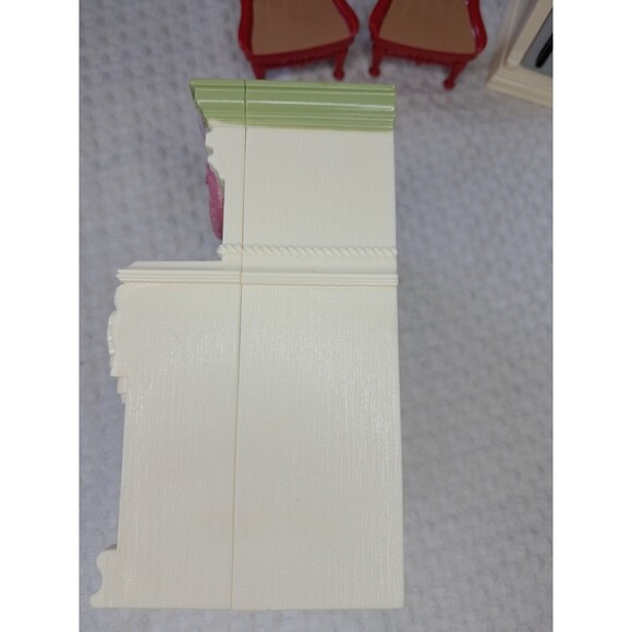 Vintage Fisher Price My Loving Family Dollhouse Chairs Stove Refrigerator Lot - Picture 7 of 16